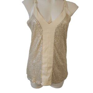 ❤️ 4/$20 New Su Ideas top Women's medium top silver sequins Holiday Christmas